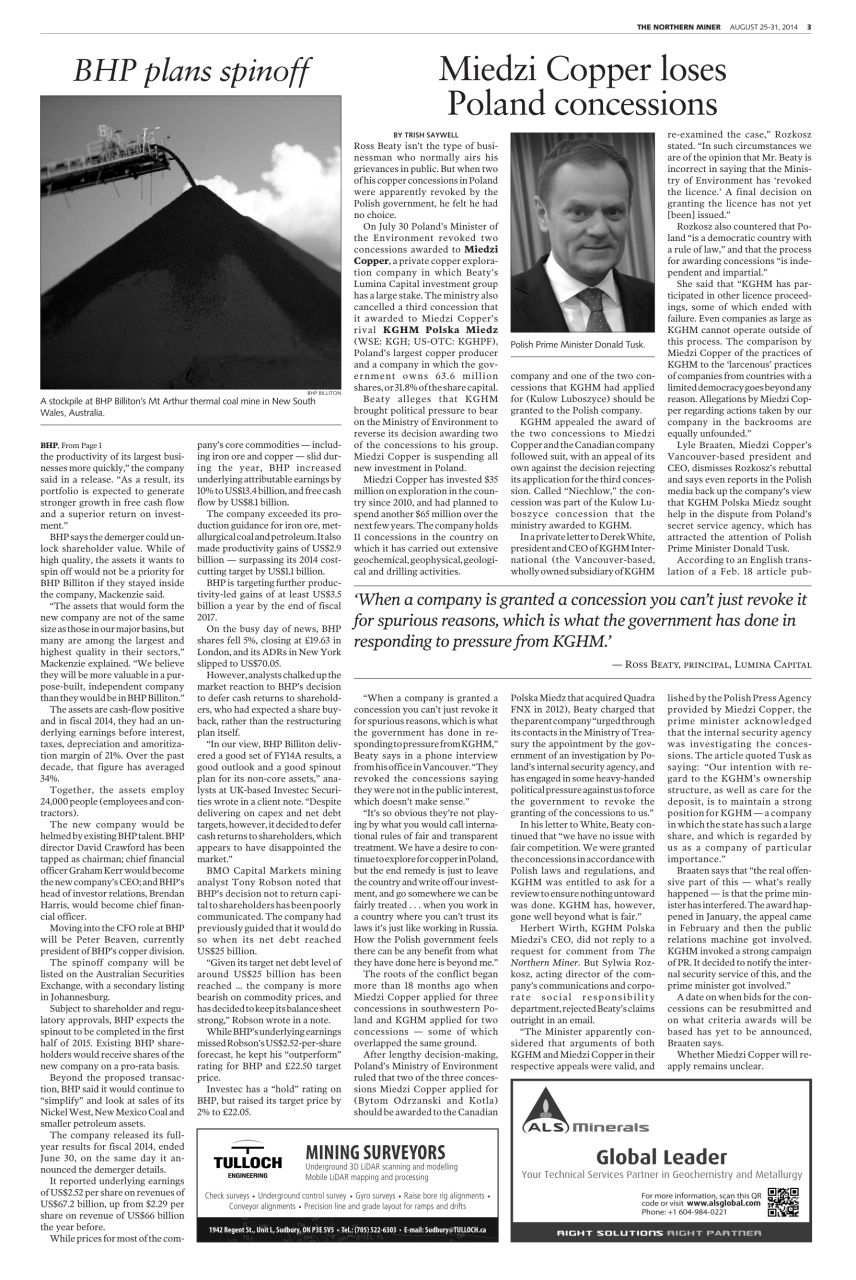 The Northern Miner Preview Pages