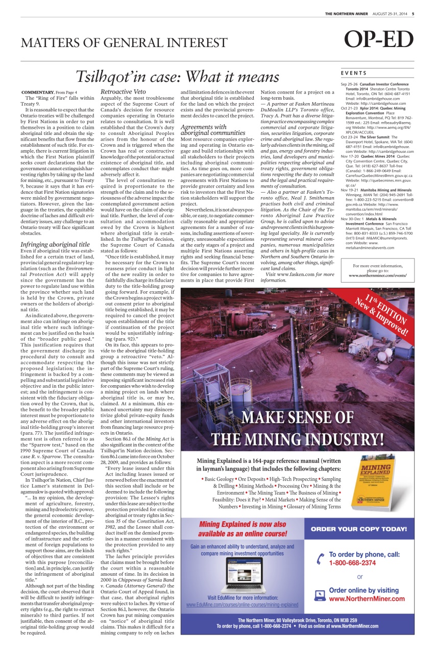The Northern Miner Preview Pages