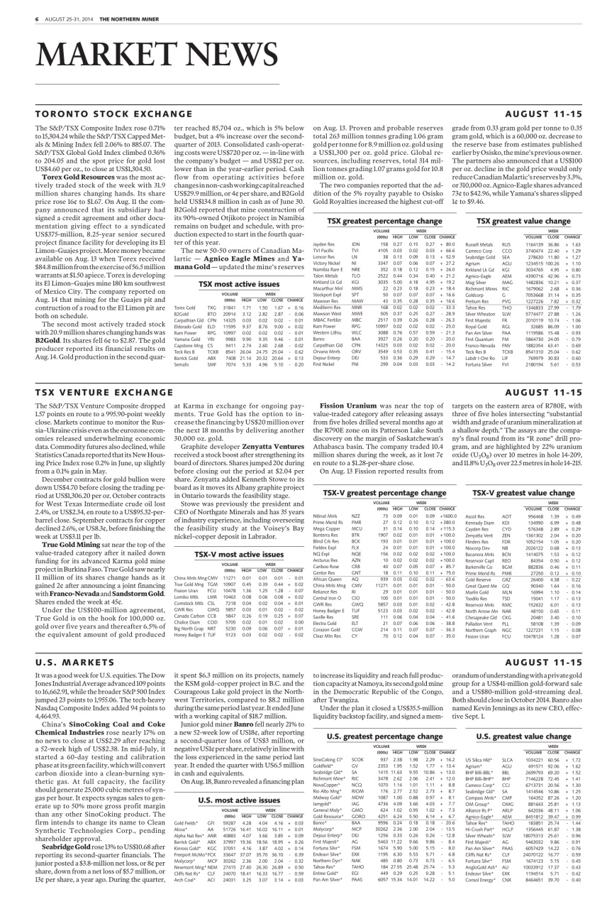 The Northern Miner Preview Pages