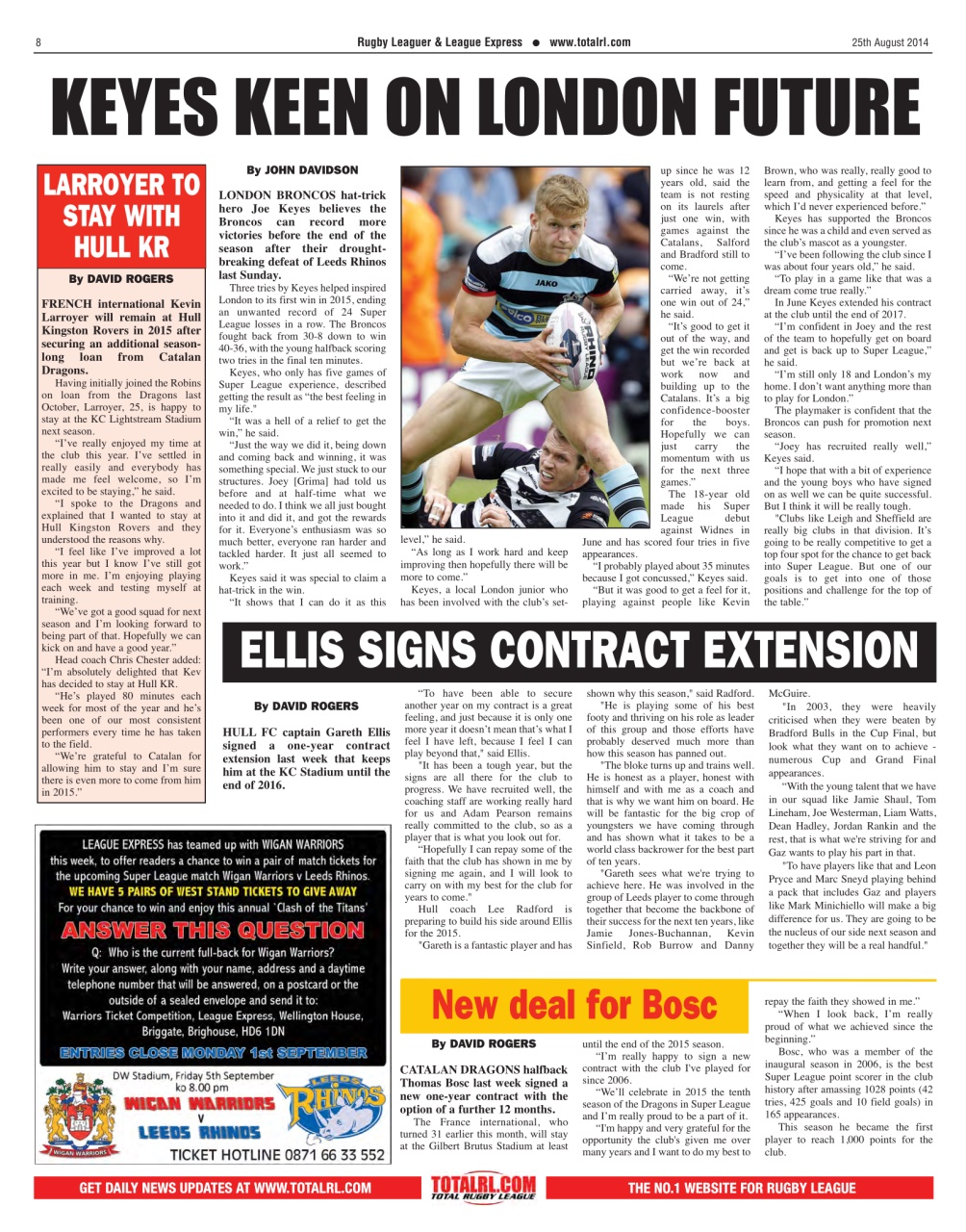 League Express Preview Pages