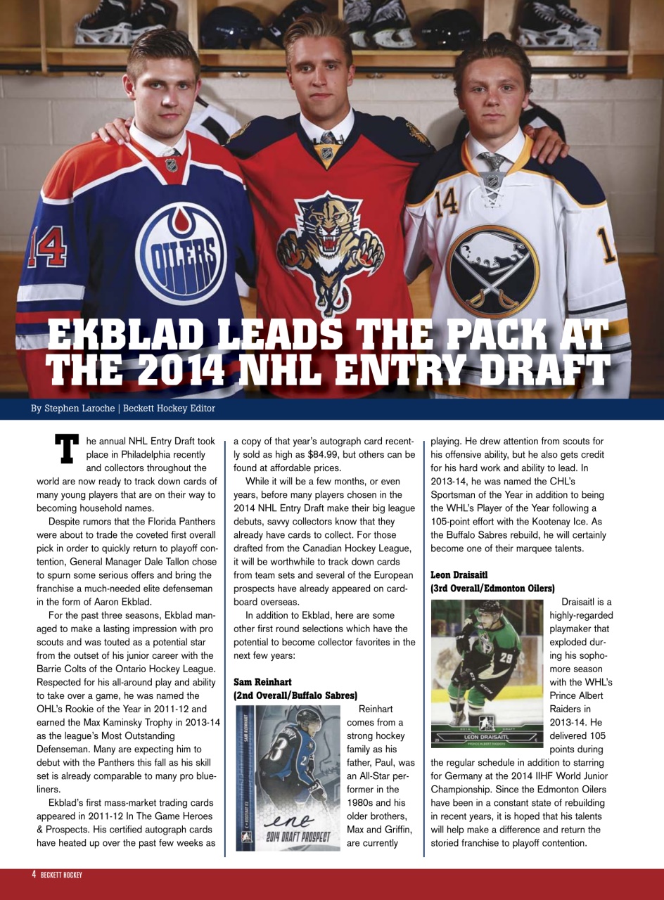 Beckett Hockey Magazine Preview Pages