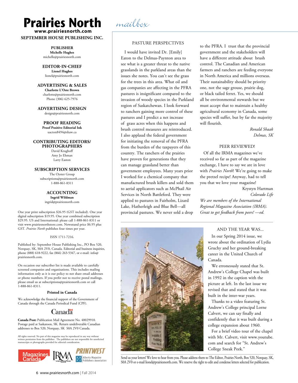 Prairies North Magazine Preview Pages