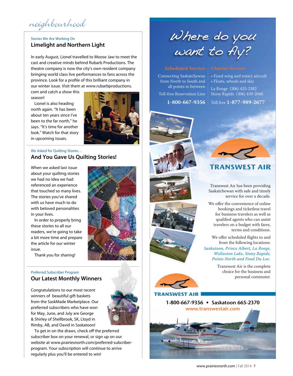 Prairies North Magazine Preview Pages