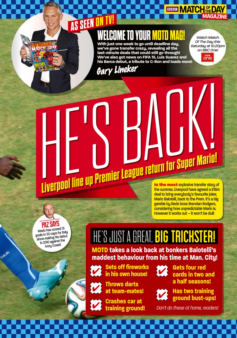 Match of the Day Preview Pages