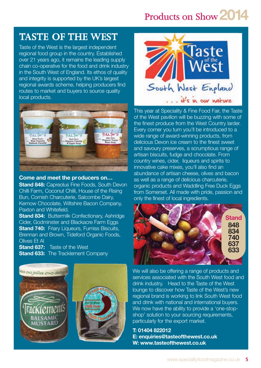 Speciality Food Preview Pages
