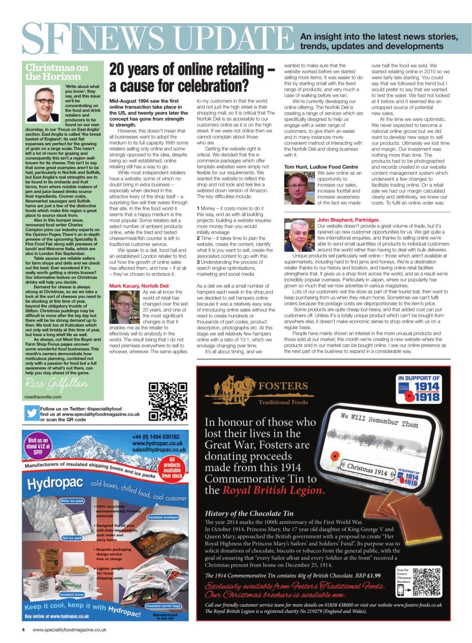 Speciality Food Preview Pages