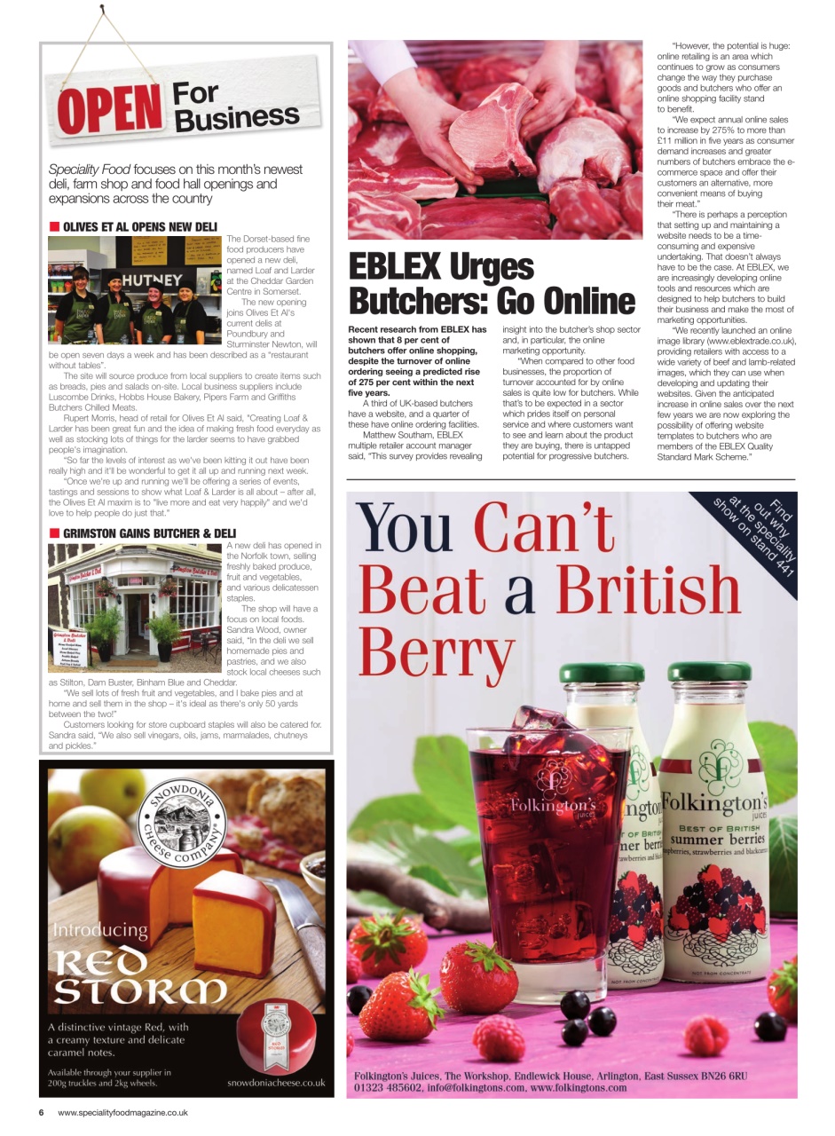 Speciality Food Preview Pages