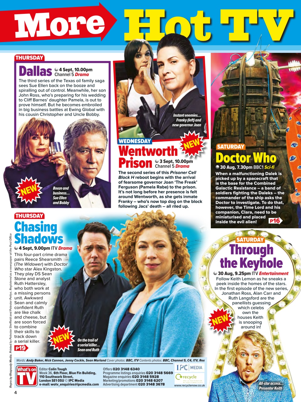 What's on TV Preview Pages