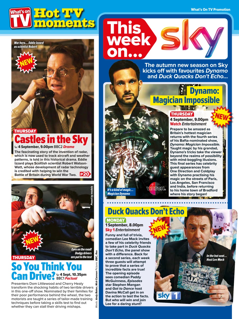 What's on TV Preview Pages
