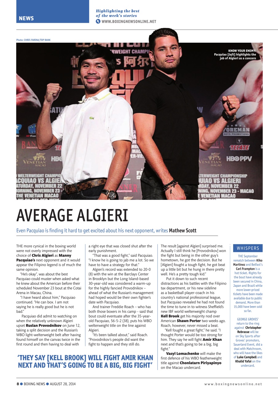 Boxing News Preview Pages