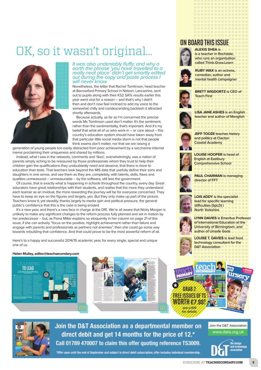 Teach Secondary Preview Pages