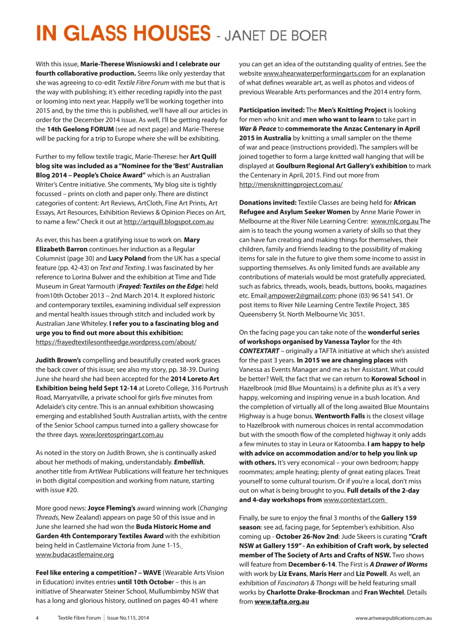 Textile Fibre Forum Preview Pages