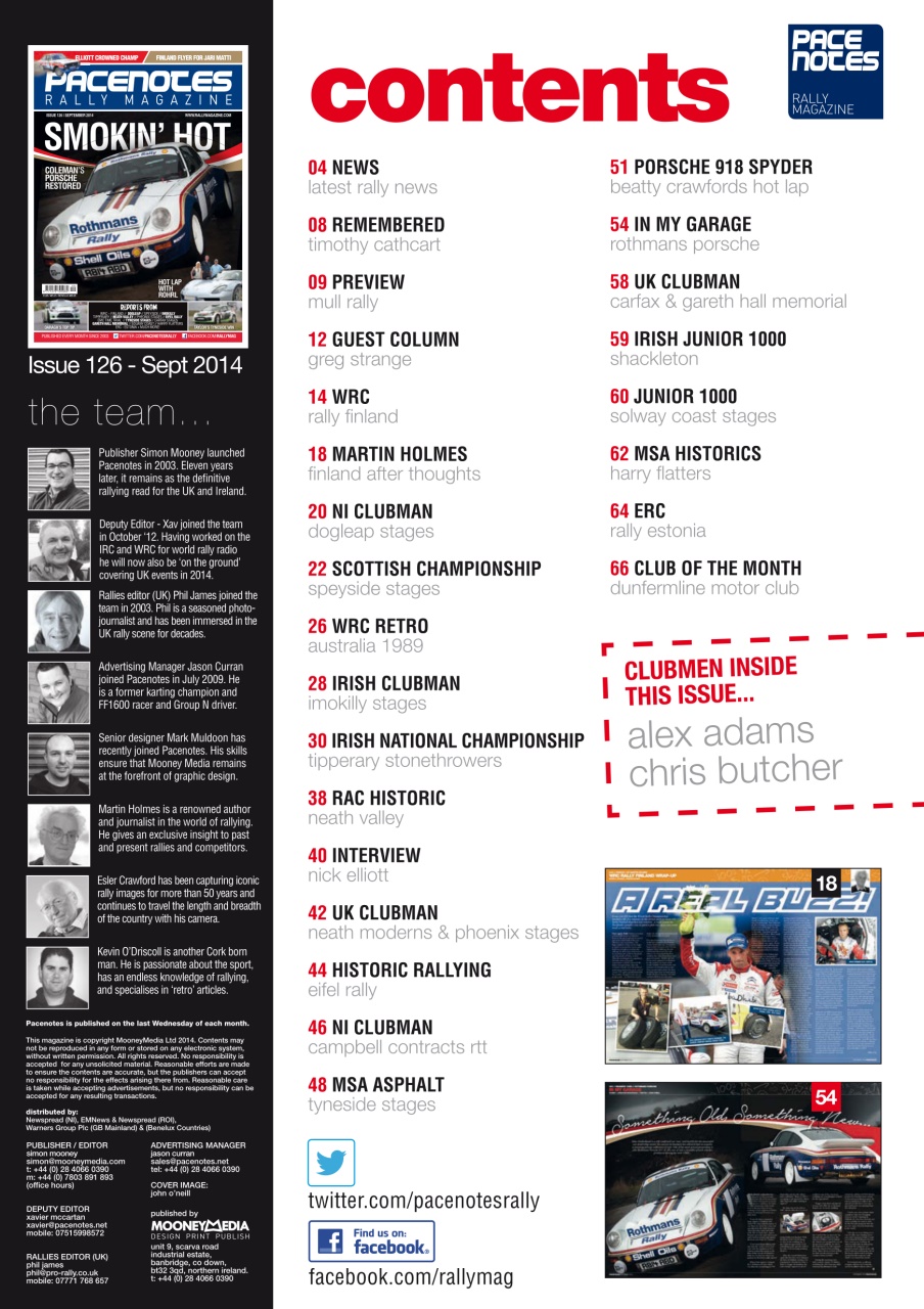 Pacenotes Rally magazine Preview Pages