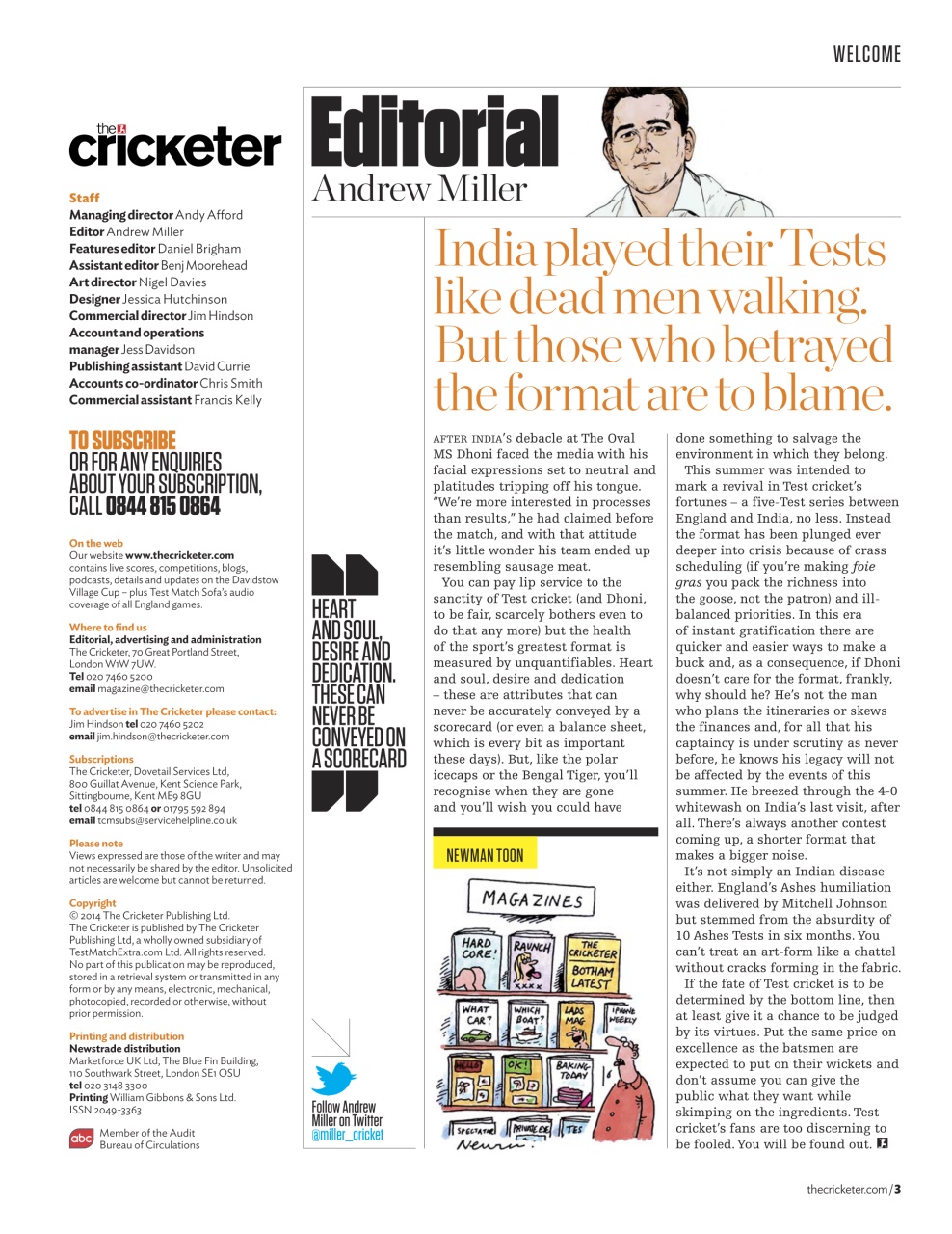 The Cricketer Magazine Preview Pages