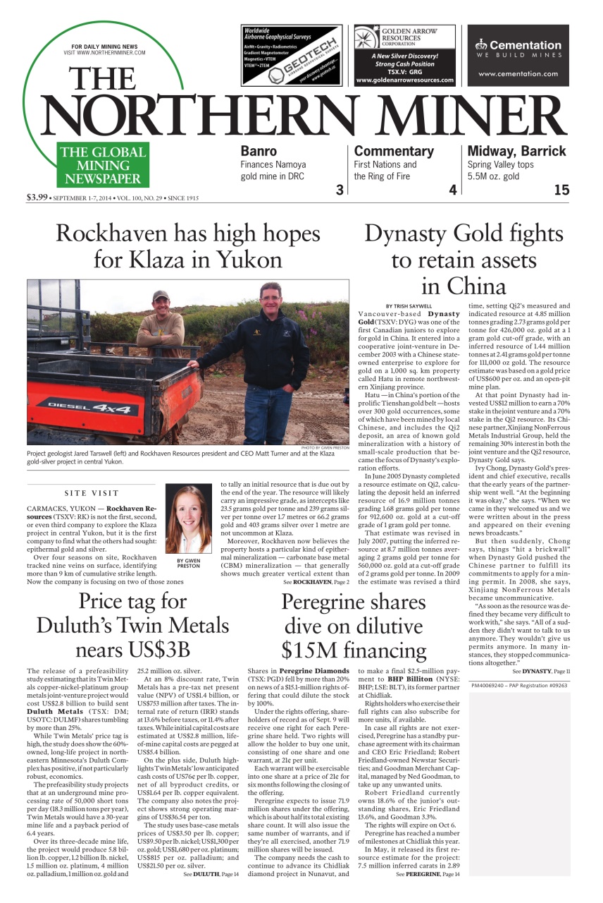 The Northern Miner Preview Pages