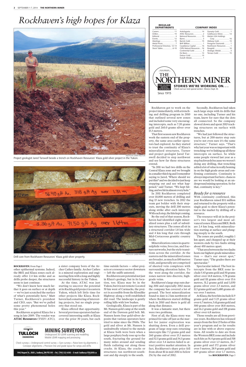 The Northern Miner Preview Pages