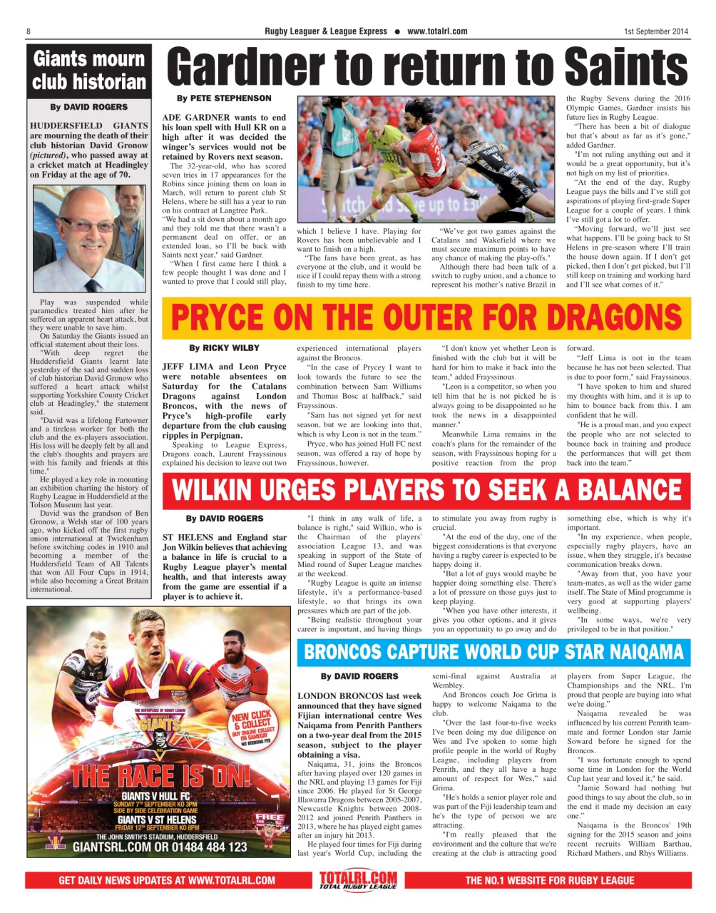 League Express Preview Pages