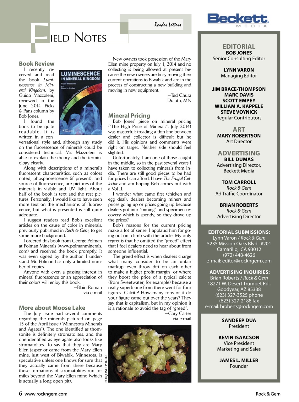 Rock&Gem Magazine Preview Pages