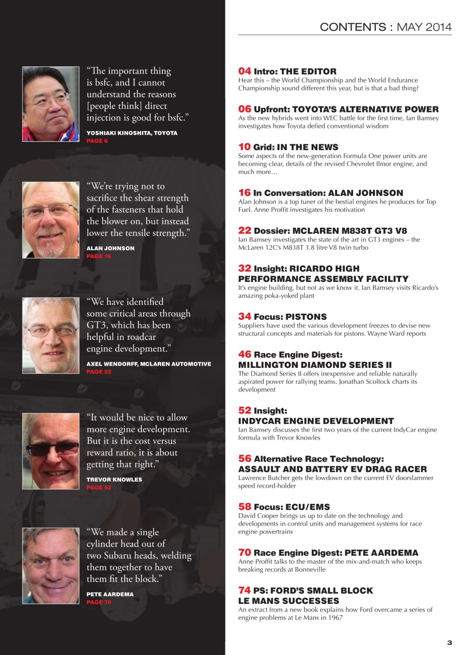 Race Engine Technology Preview Pages