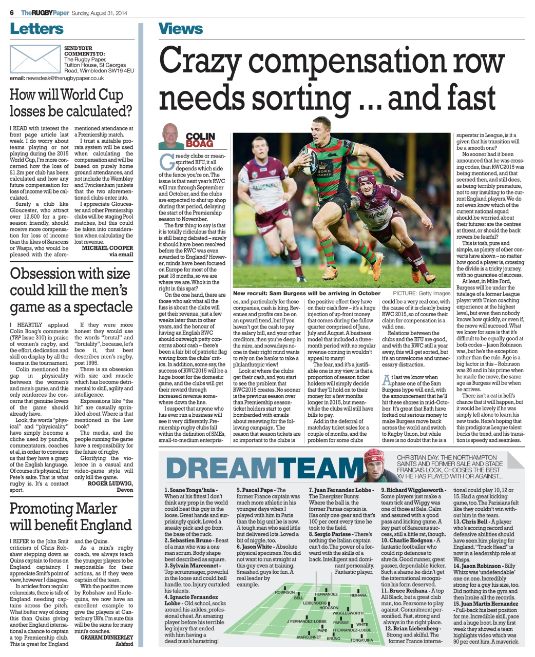 The Rugby Paper Preview Pages