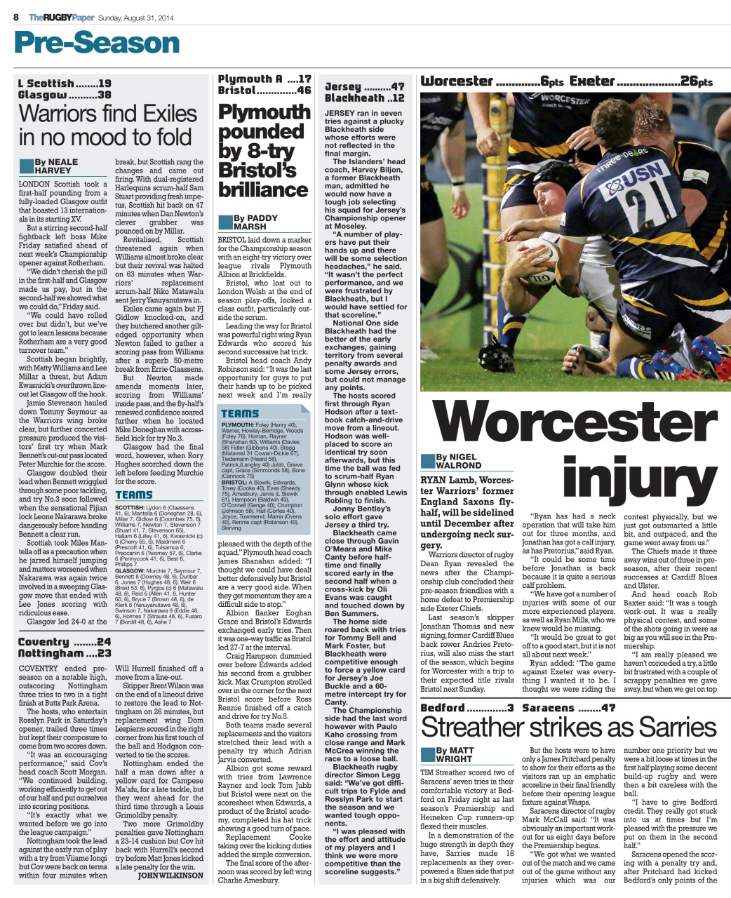 The Rugby Paper Preview Pages