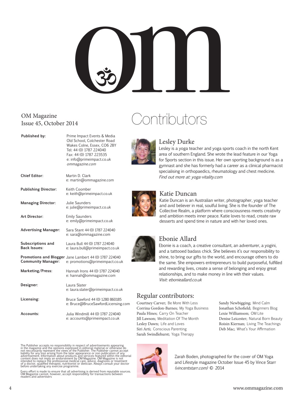 OM Yoga Magazine Preview Pages