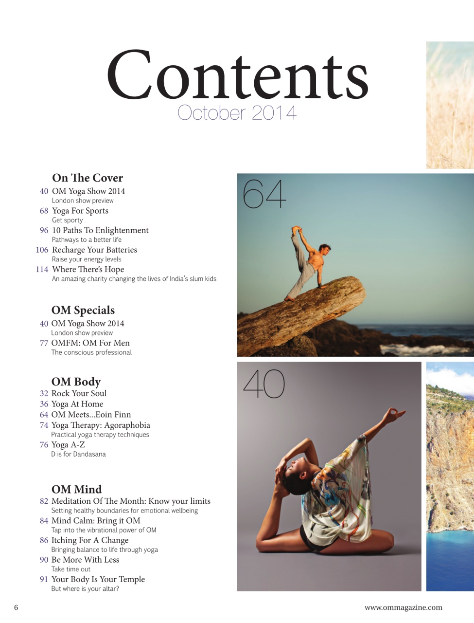 OM Yoga Magazine Preview Pages