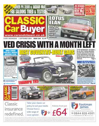 Classic Car Buyer issue No.244 VED CRISIS WITH AMONTH LEFT