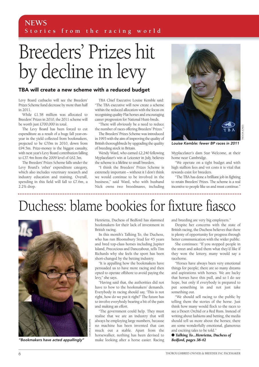 The Owner Breeder Preview Pages