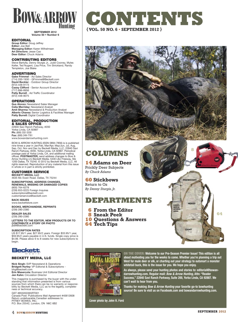 Bow & Arrow Hunting Preview Pages