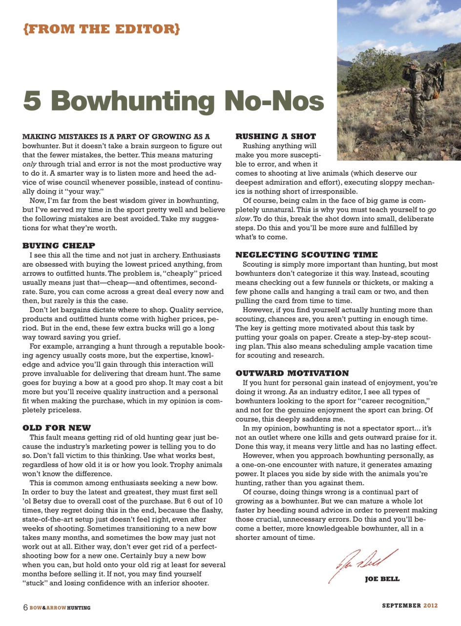 Bow & Arrow Hunting Preview Pages