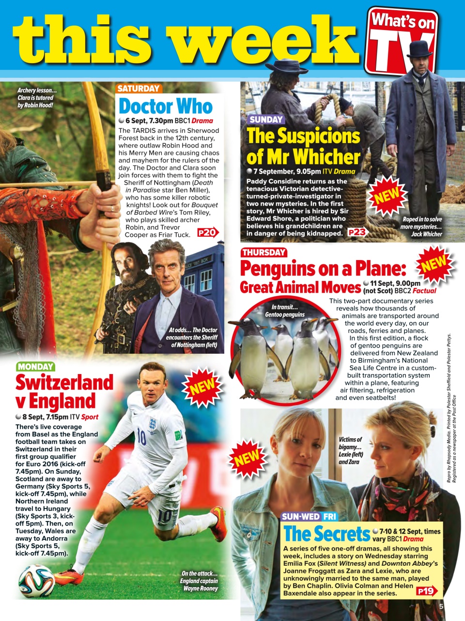 What's on TV Preview Pages