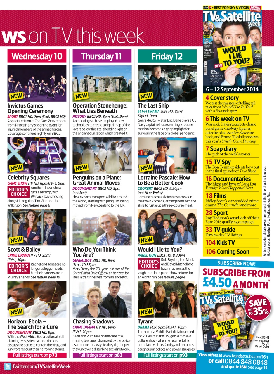 TV & Satellite Week Preview Pages