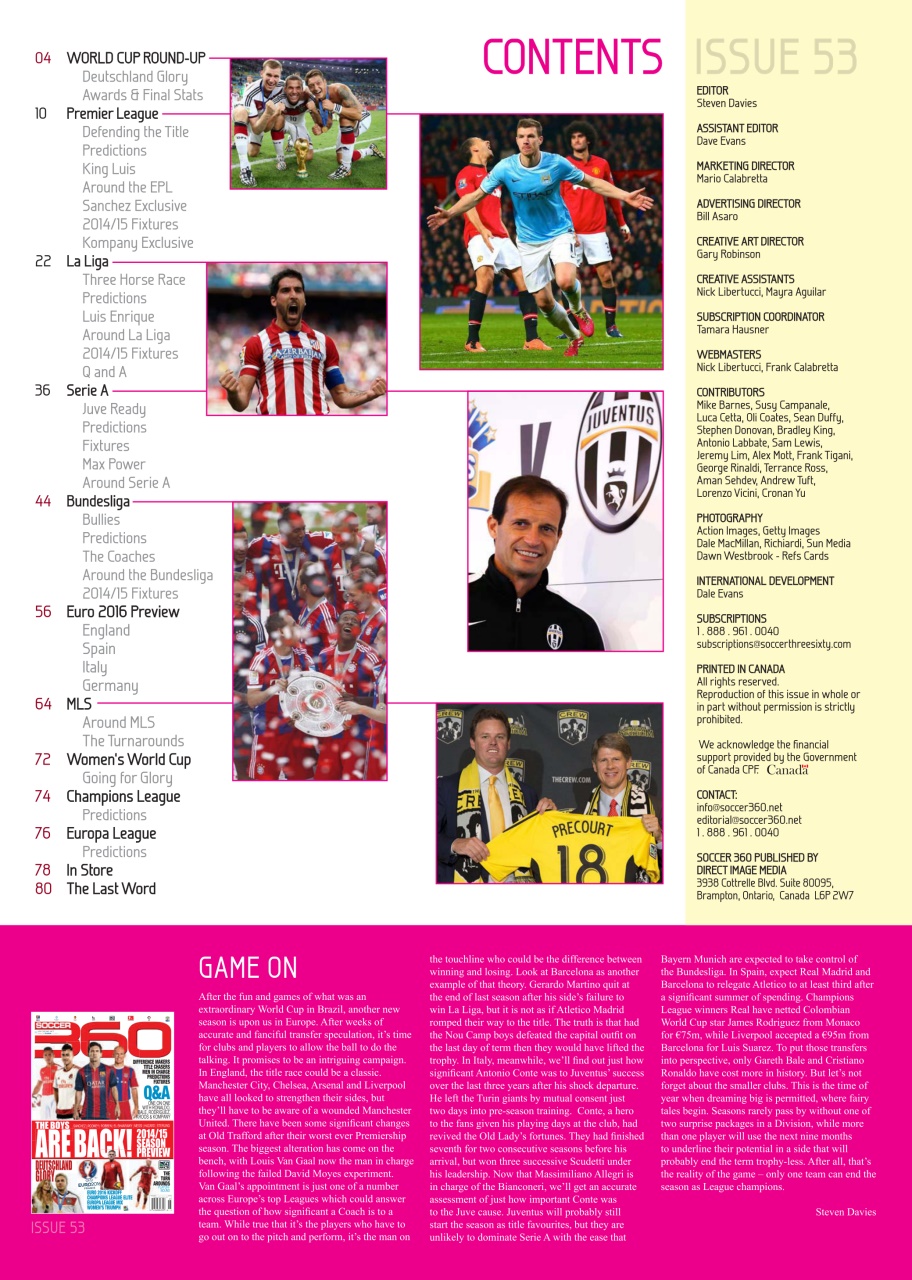 Soccer 360 Preview Pages