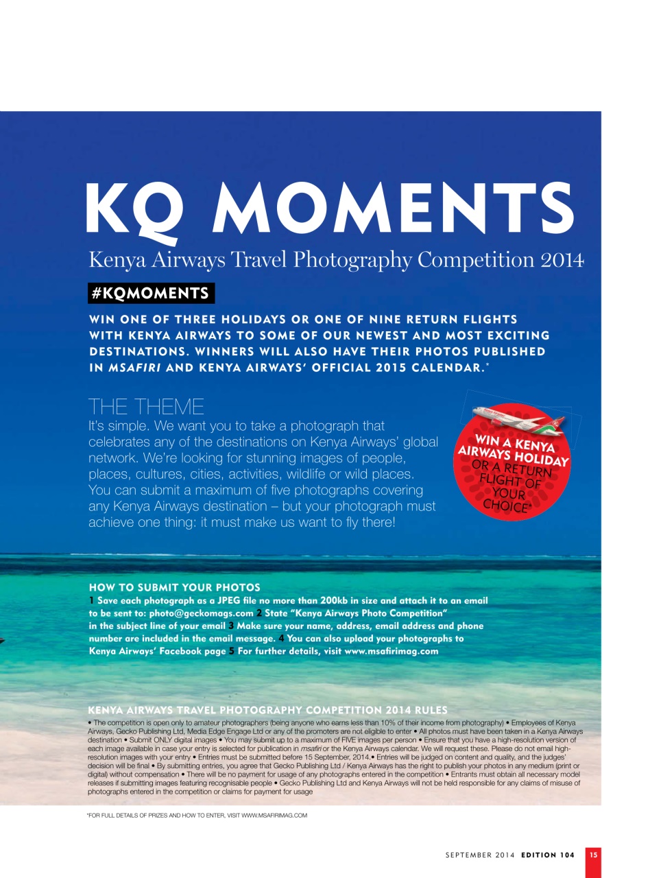 MSAFIRI – Kenya Airways Inflight Preview Pages