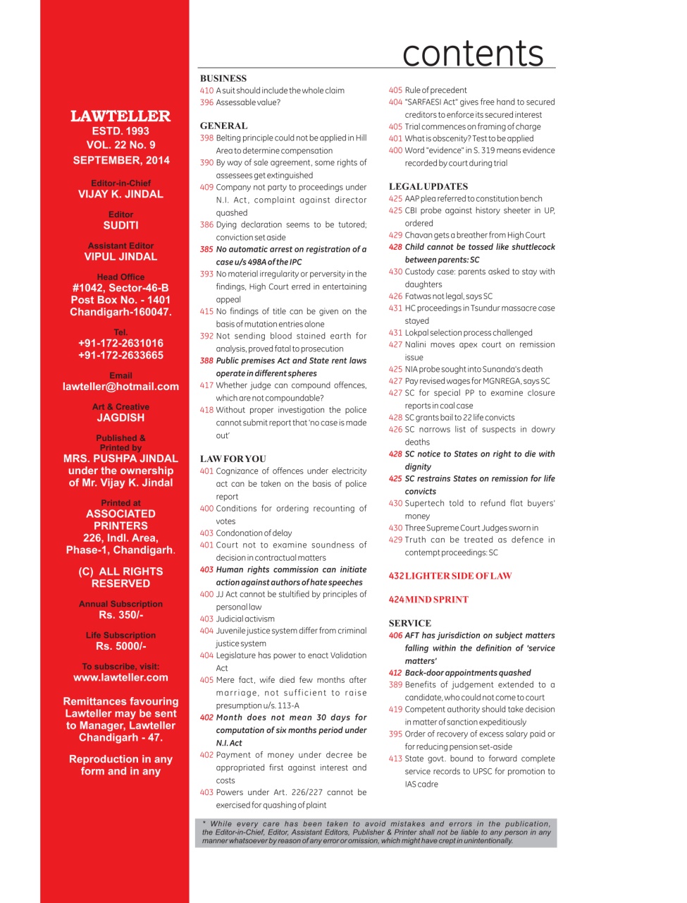 Lawteller – A Legal Awareness Magazine Preview Pages