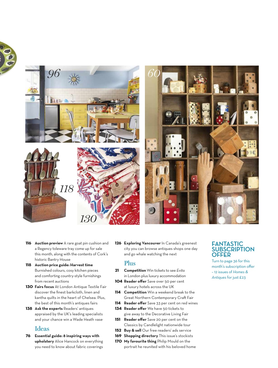 Homes & Antiques Magazine Preview Pages