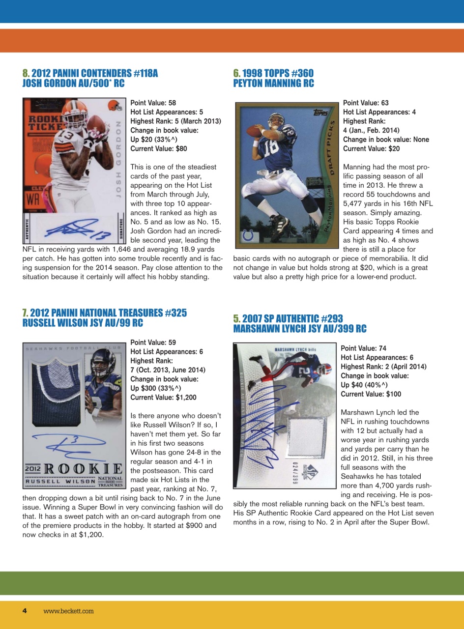 Beckett Football Magazine Preview Pages