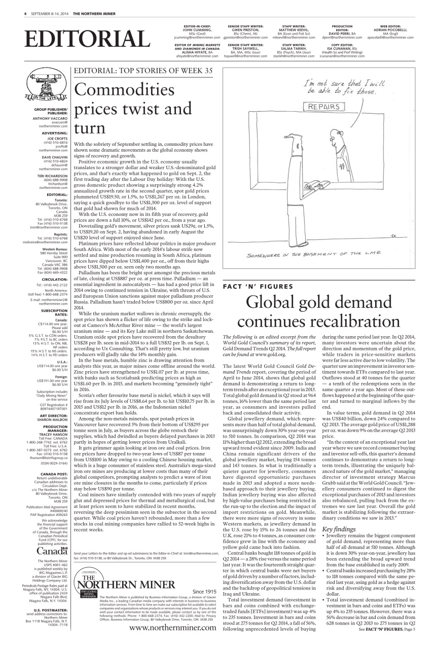 The Northern Miner Preview Pages