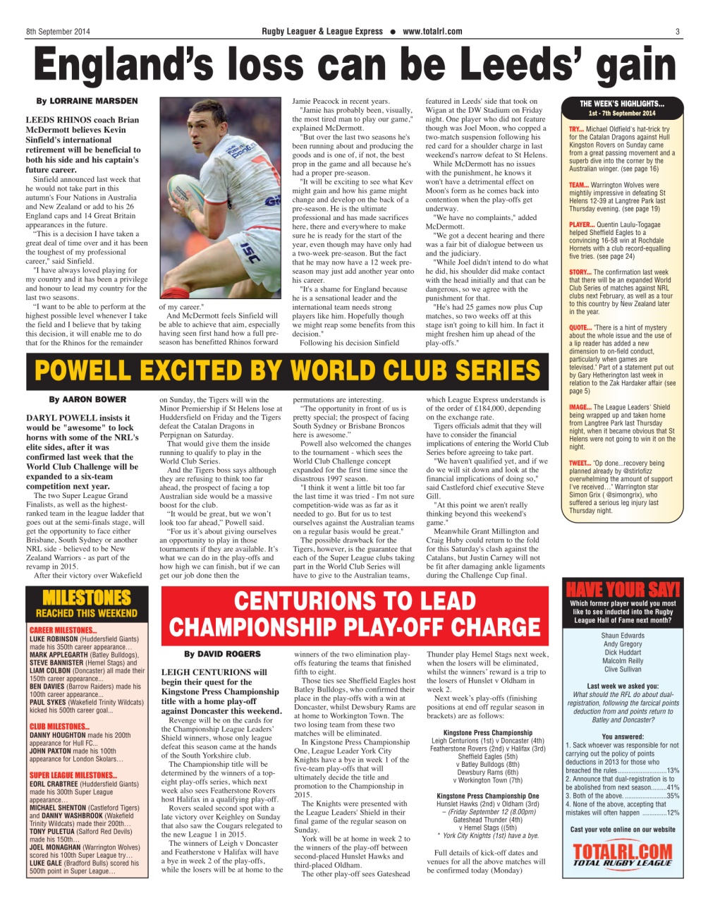 League Express Preview Pages