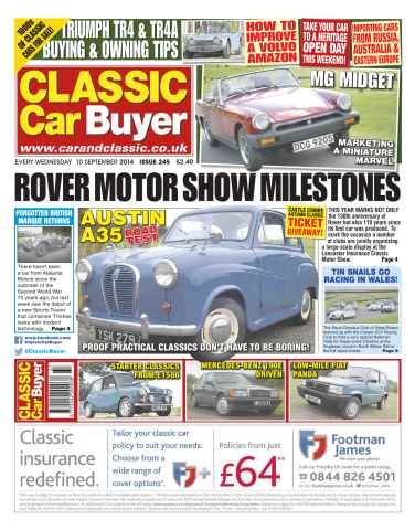 Classic Car Buyer issue No.245 ROVER MOTOR SHOW MILESTONES