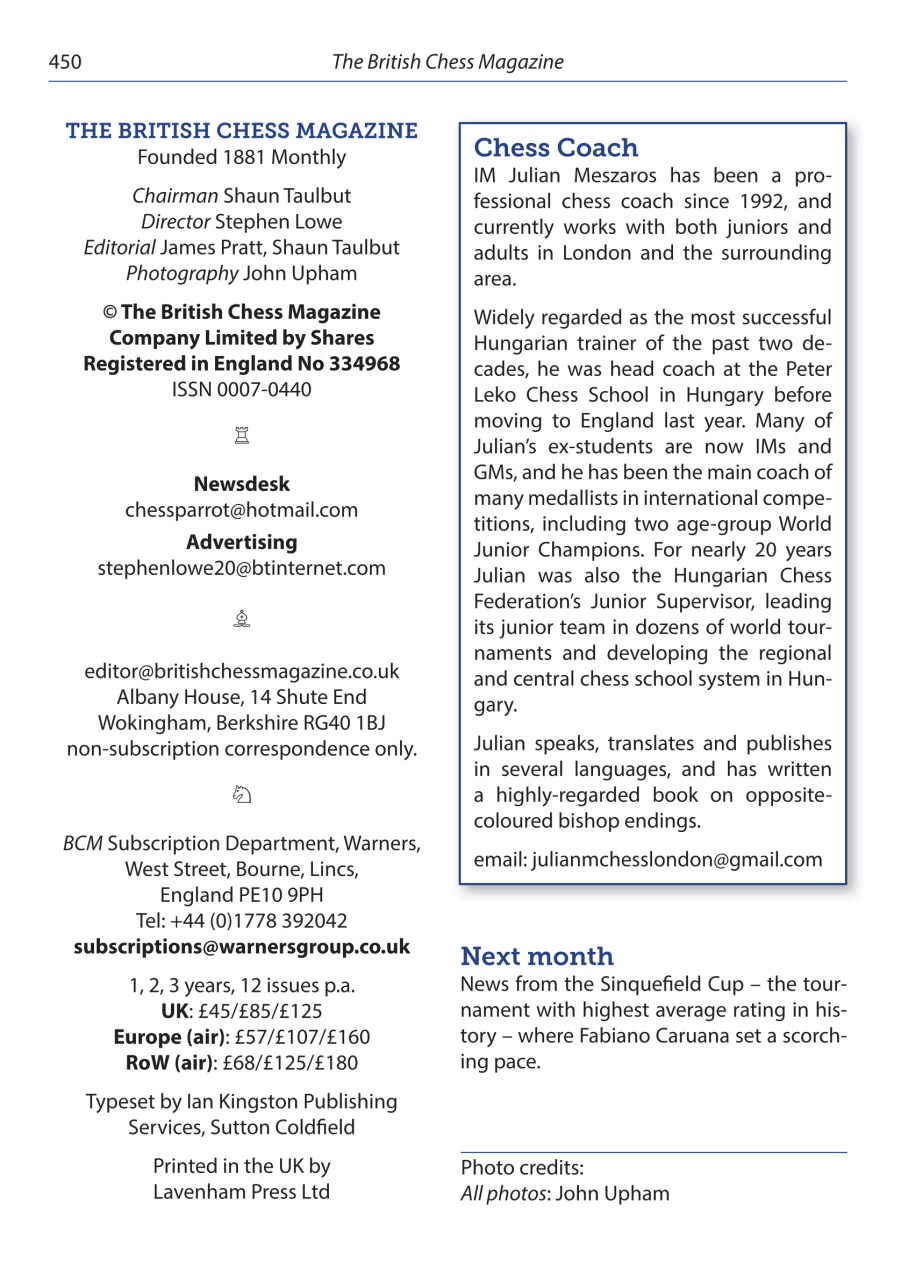 British Chess Magazine Preview Pages
