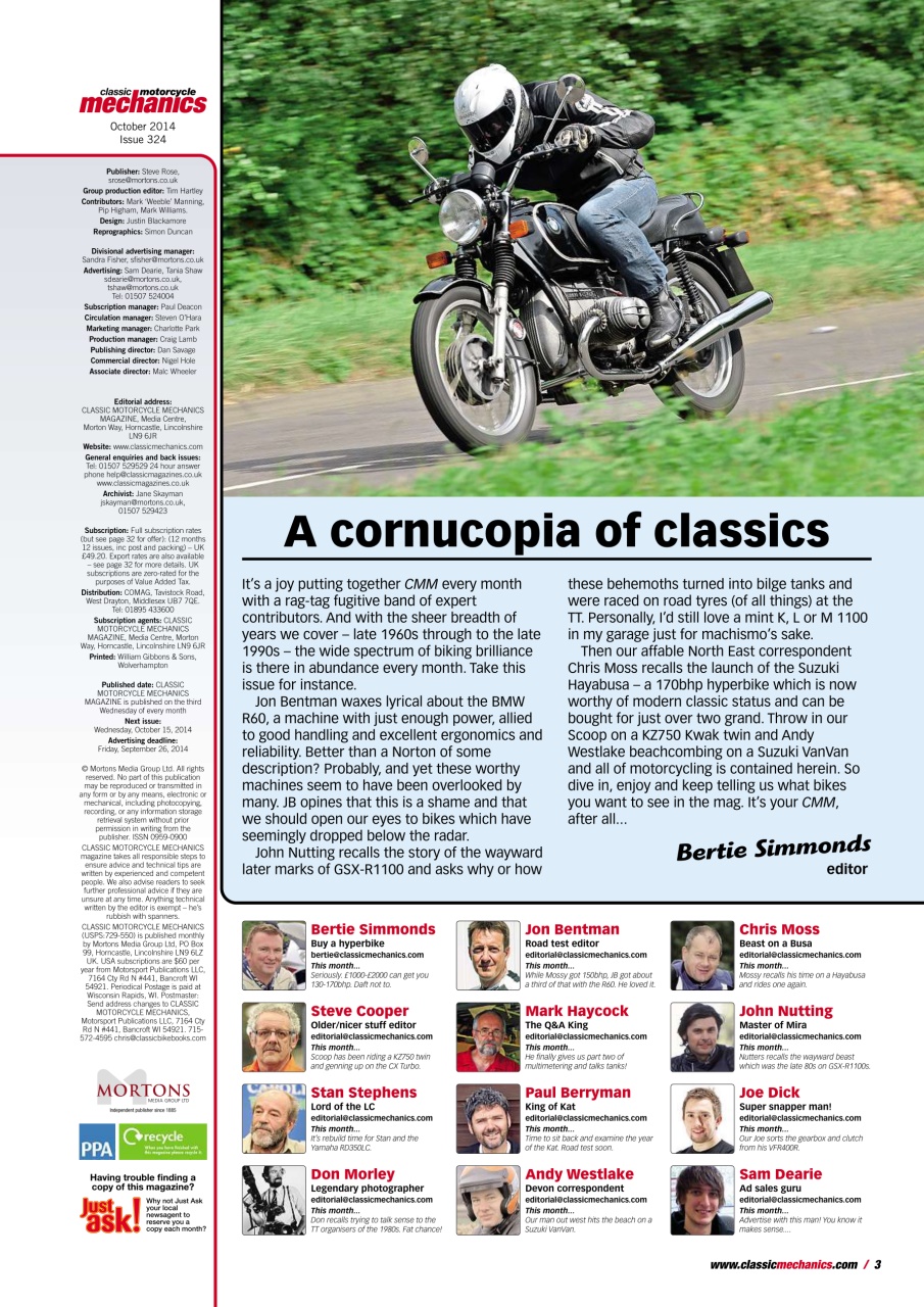 Classic Motorcycle Mechanics Preview Pages