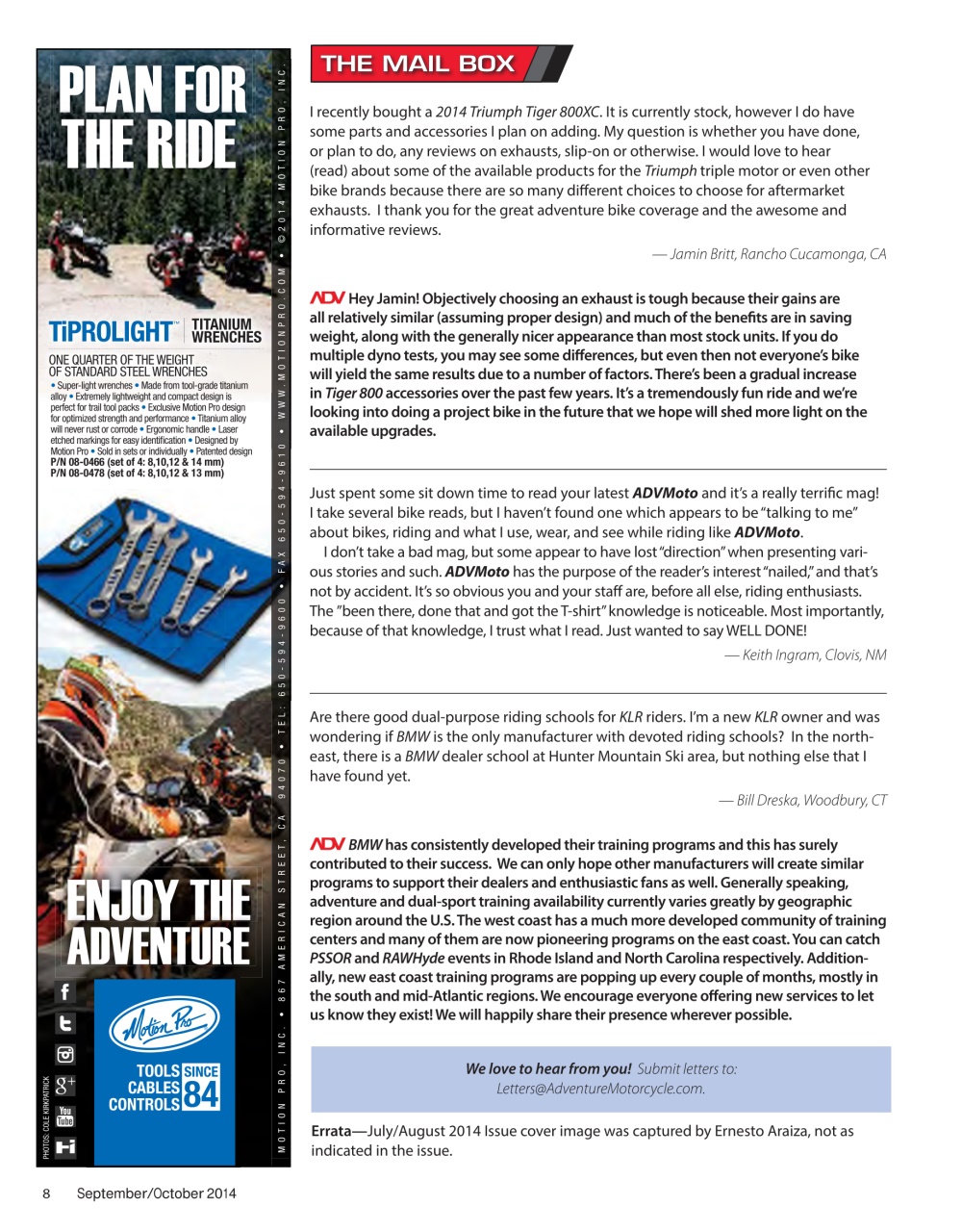 Adventure Motorcycle Preview Pages