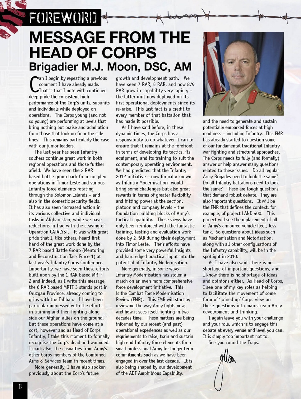 Australian Infantry Magazine Preview Pages