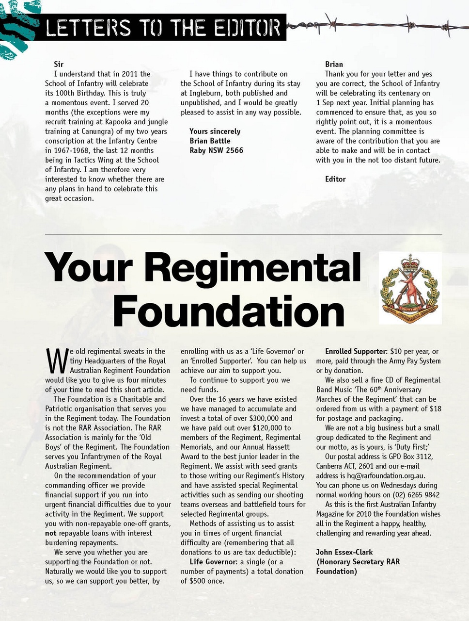 Australian Infantry Magazine Preview Pages