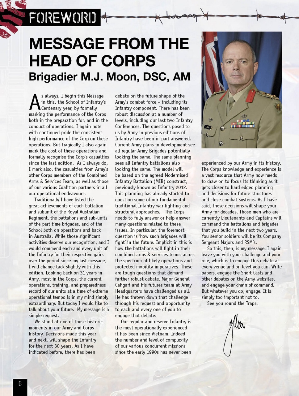 Australian Infantry Magazine Preview Pages