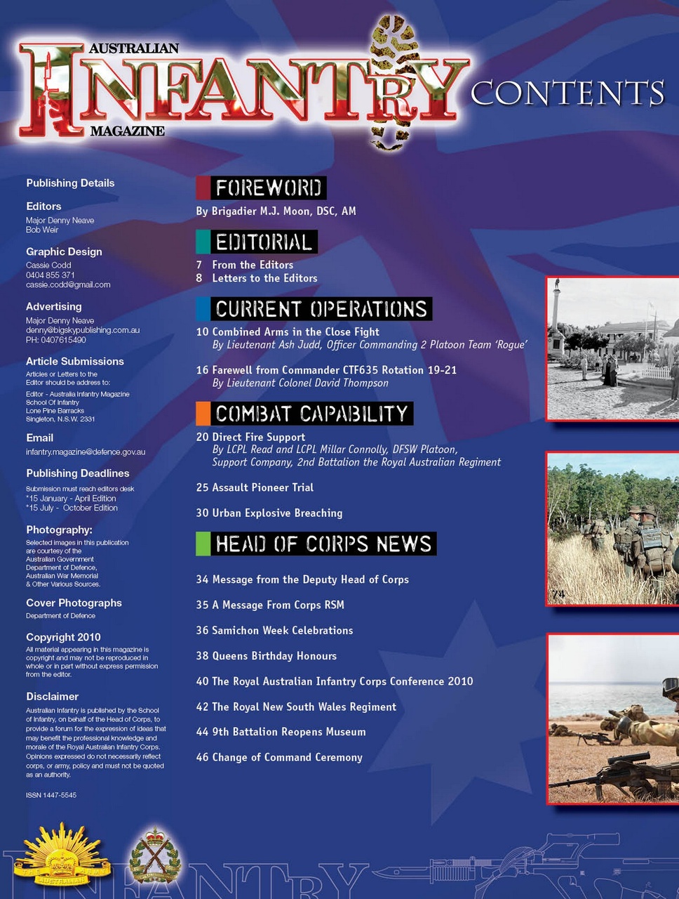 Australian Infantry Magazine Preview Pages