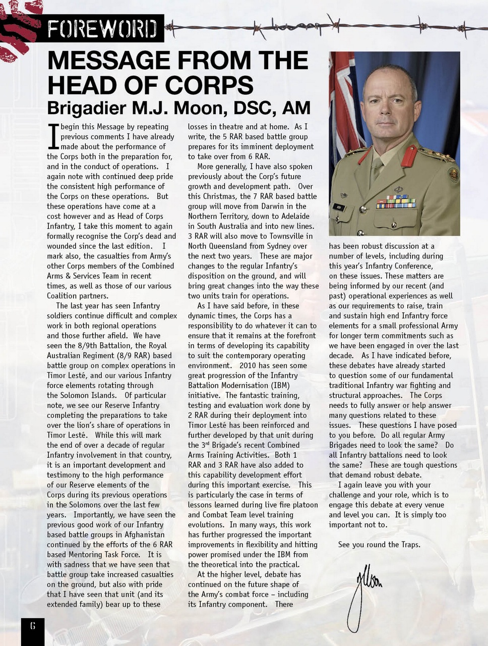 Australian Infantry Magazine Preview Pages