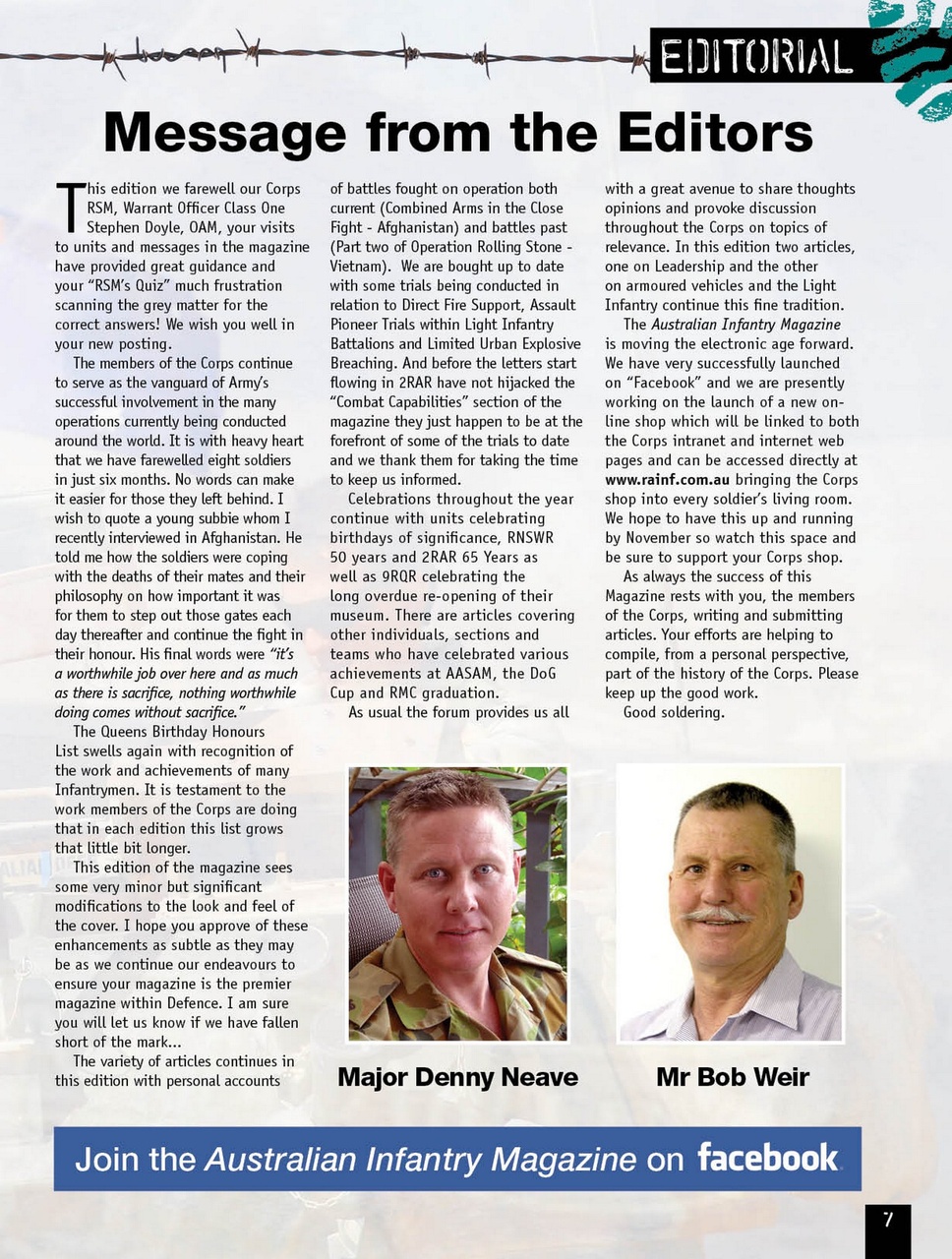 Australian Infantry Magazine Preview Pages
